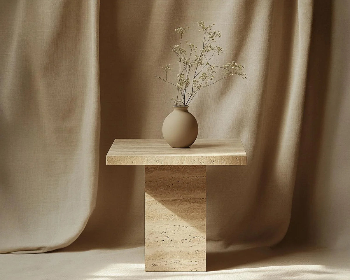 Milan Travertine Side Table