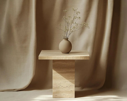 Milan Travertine Side Table