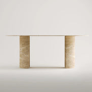 Aurora Travertine Dining Table