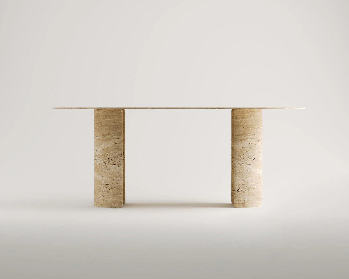 Aurora Travertine Dining Table