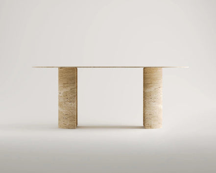 Aurora Travertine Dining Table