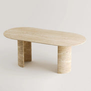 Aurora Travertine Dining Table