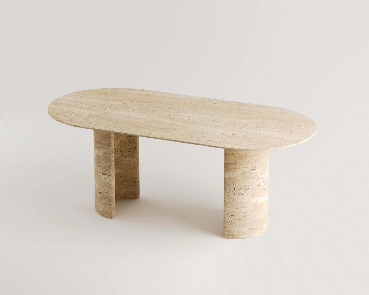 Aurora Travertine Dining Table