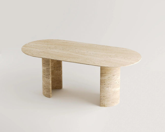 Aurora Travertine Dining Table