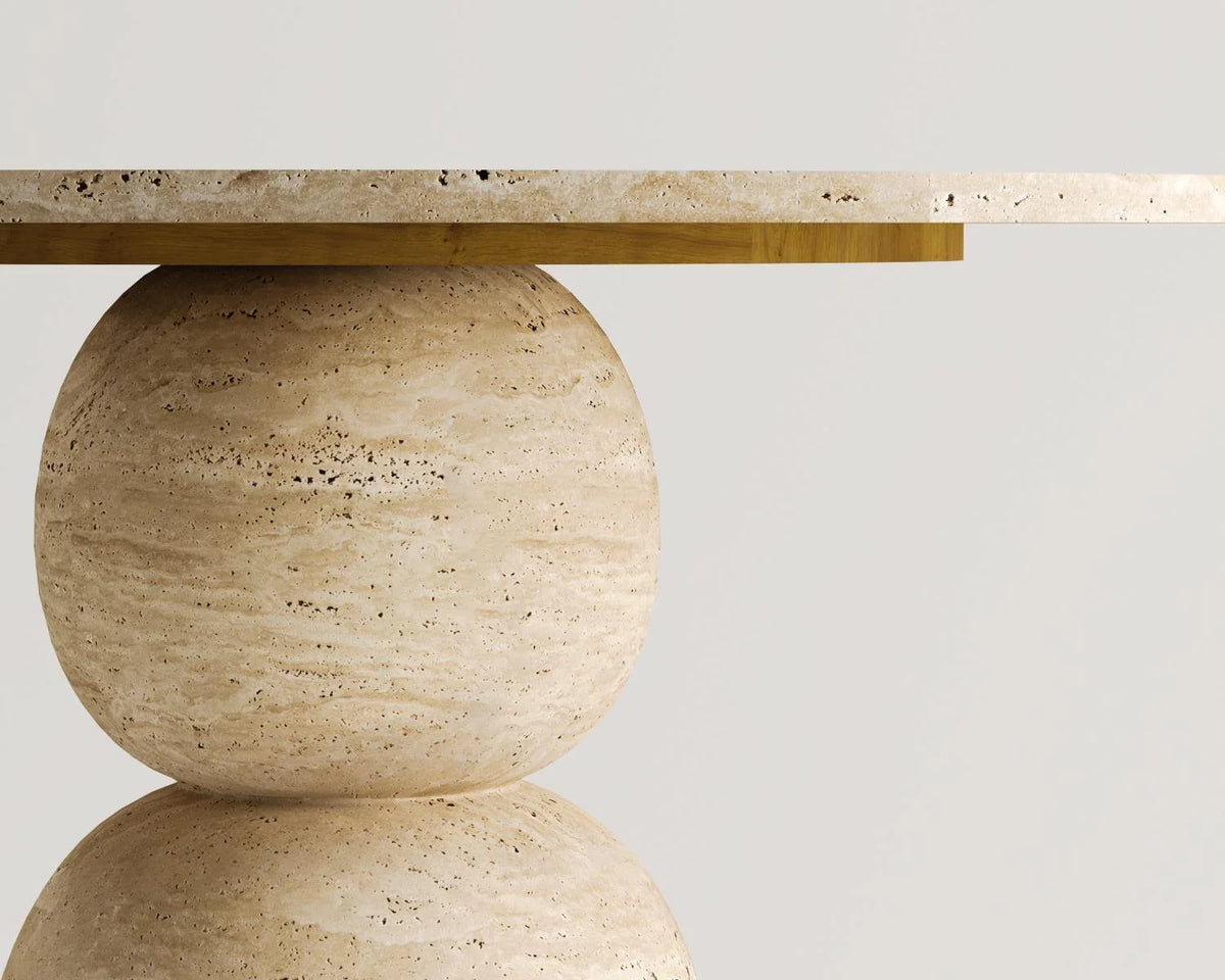 Belly Travertine Dining Table