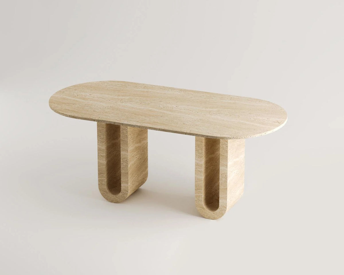 Cenobia Travertine Dining Table