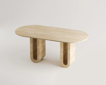 Cenobia Travertine Dining Table