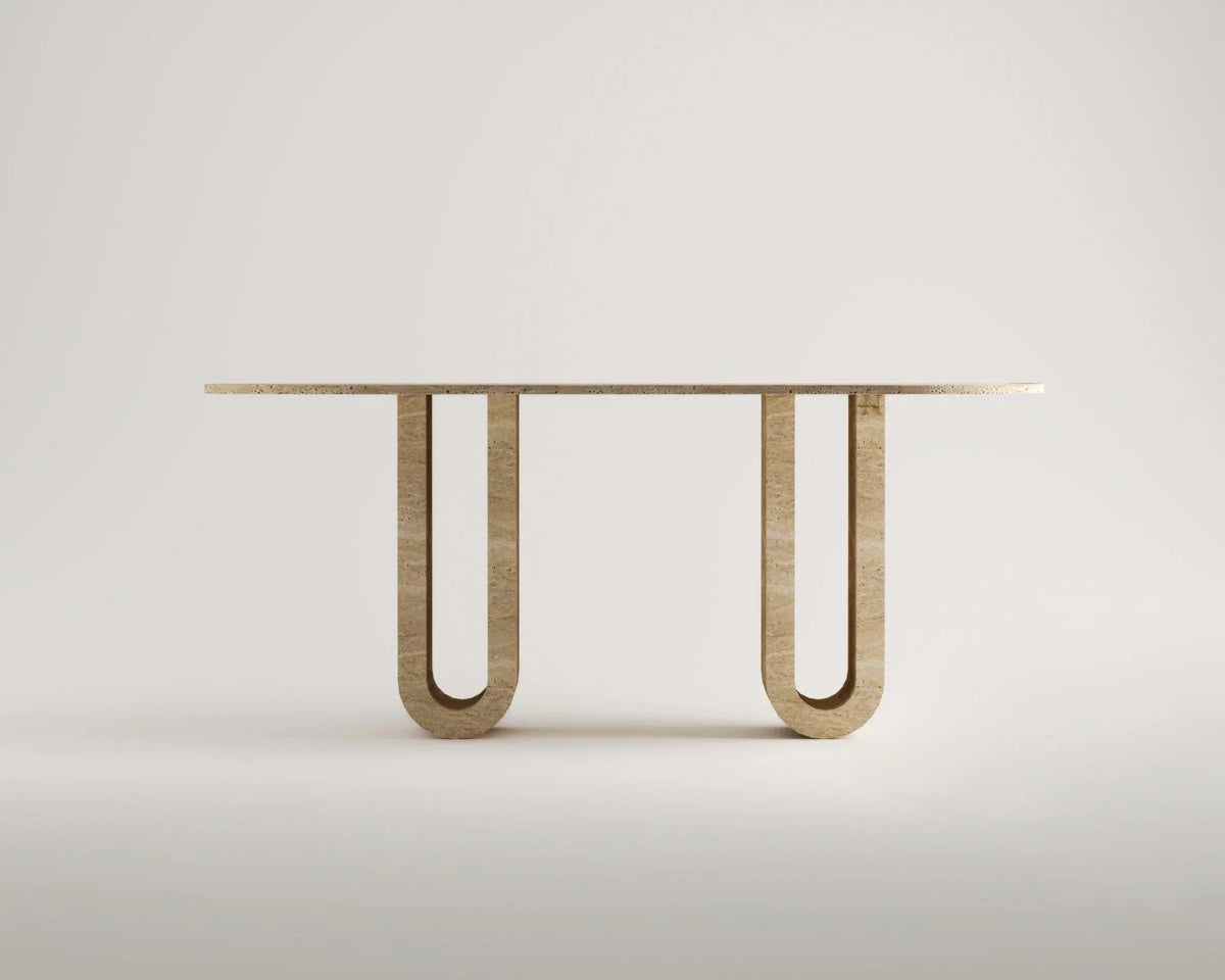 Cenobia Travertine Dining Table