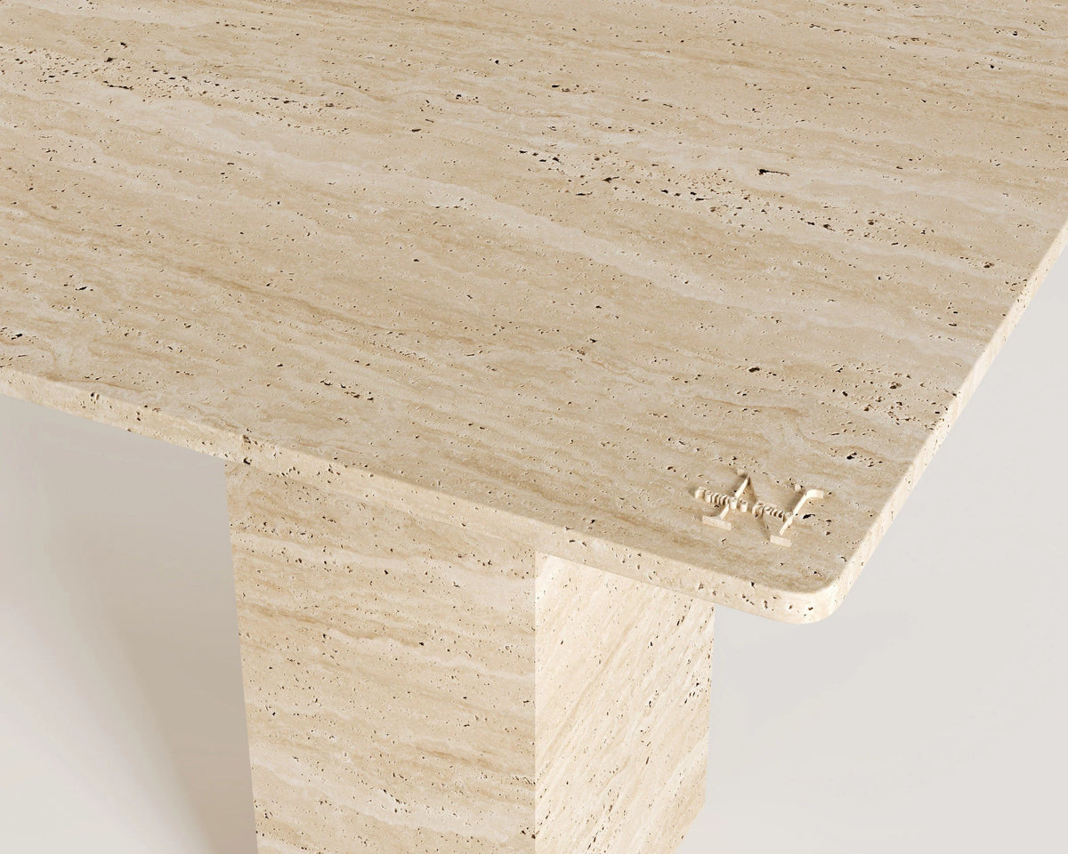 Olivia Travertine Dining Table