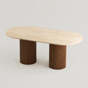 Ravel Travertine Dining Table