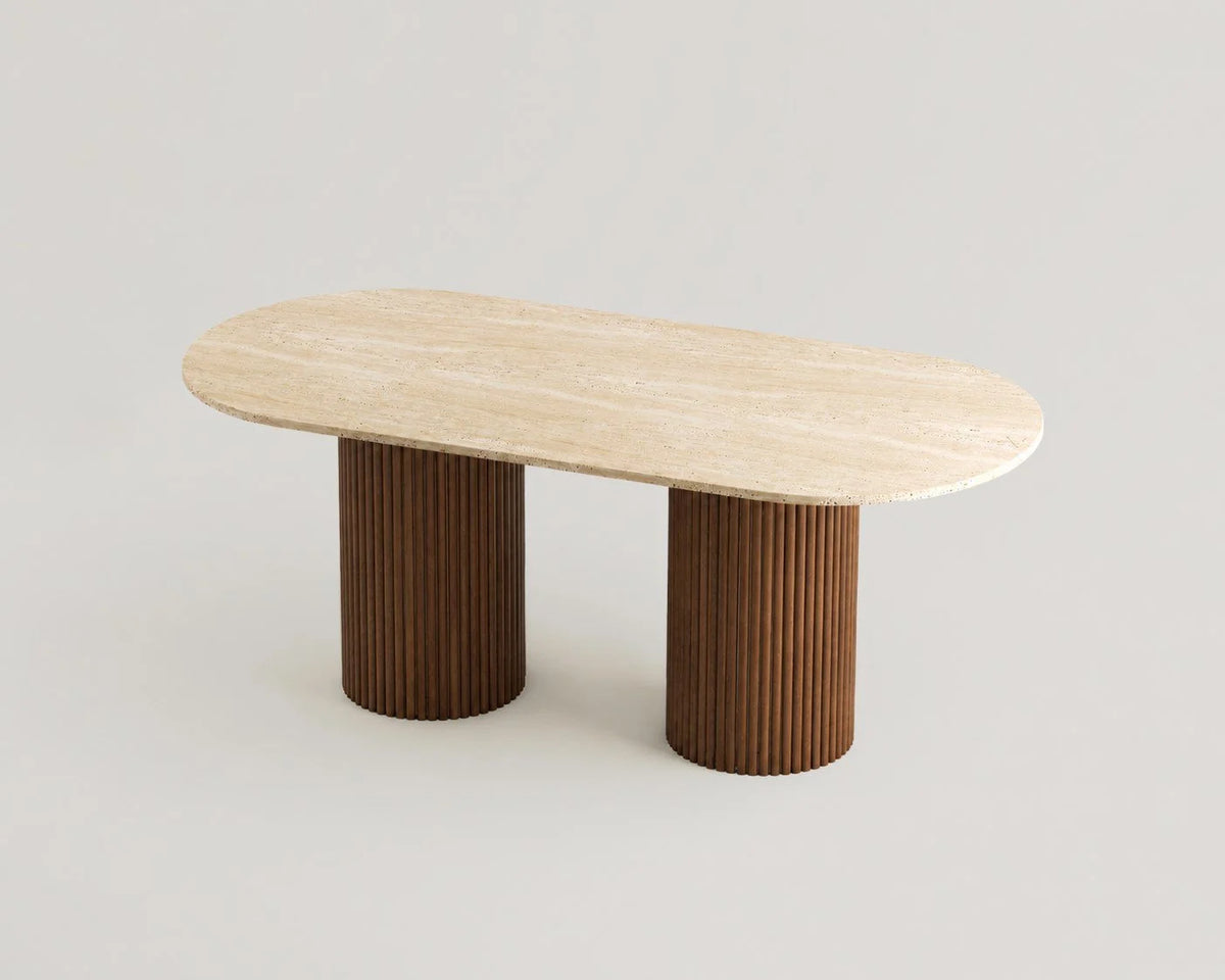 Ravel Travertine Dining Table