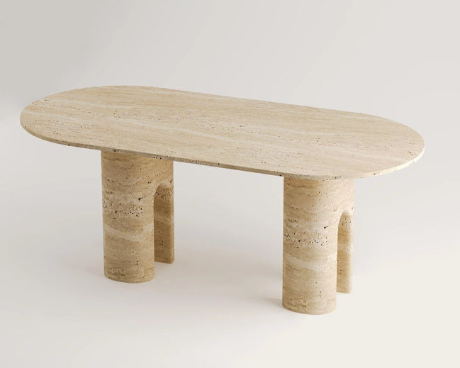 Tulip Travertine Dining Table