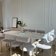 Tulip Travertine Dining Table