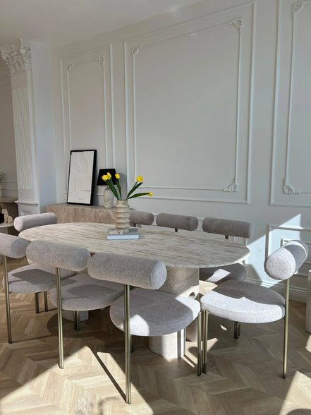 Tulip Travertine Dining Table